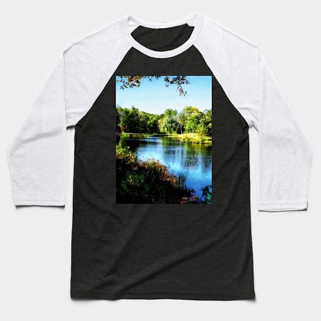 Summer - Peaceful Lake Baseball T-Shirt by SusanSavad